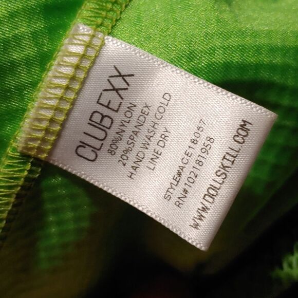 NWOT Club Exx DollsKill Neon Green Snakeskin Collar top - Picture 5 of 6